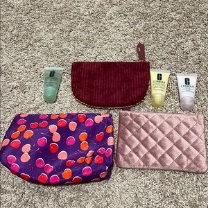 Clinique products and bags
